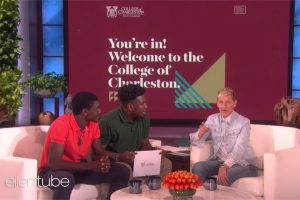 cofc students accepted on The Ellen Show