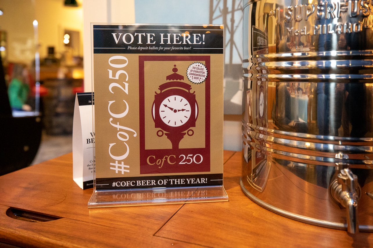 Students, faculty and staff from CofC headed out to The Baker and Brewer to vote for their favorite beer for CofC's 250th Beer made by students interning with Holy City Brewing.