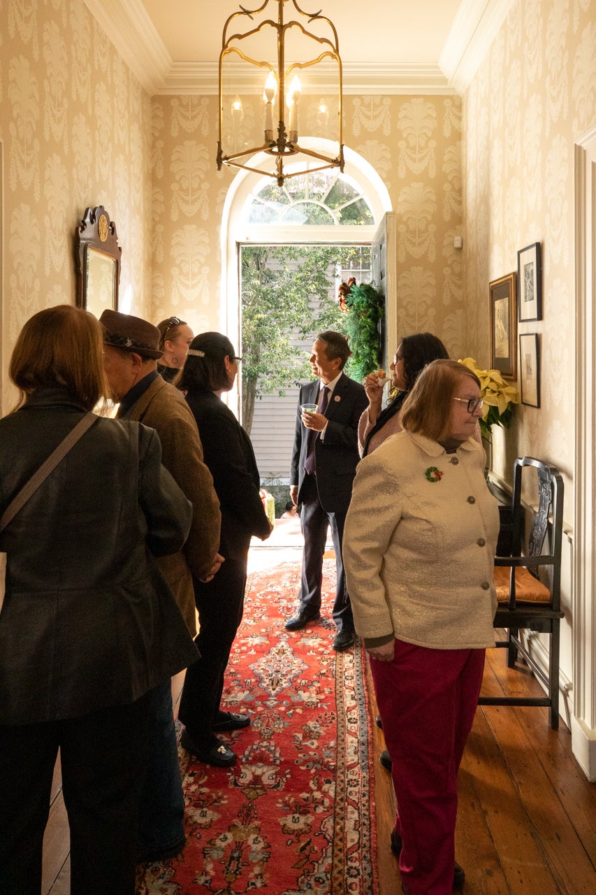 Staff and faculty were invited to the President's house for the annual Holiday Drop-in.
