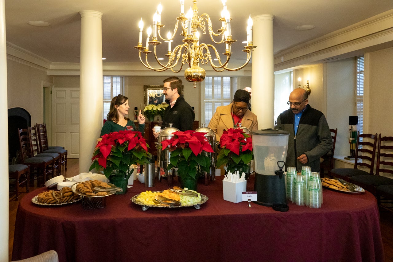 Staff and faculty were invited to the President's house for the annual Holiday Drop-in.