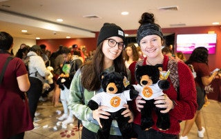 Students made stuffed animals at the Build A Friend workshop at the Stern Center on Tuesday, February 25, 2020.