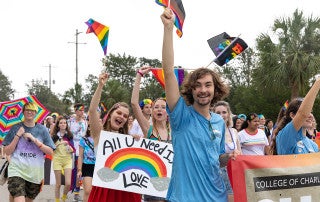 Tanner Crunelle at the 2019 pride parade