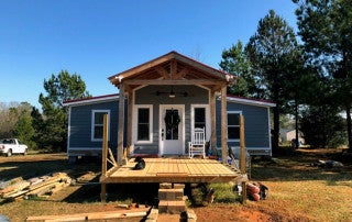 front porch under construction