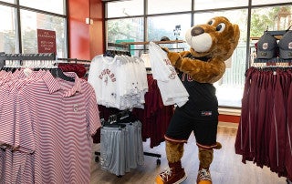 Clyde with Cougar Gear at Bookstore