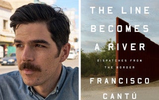 francisco cantu and the cover of his book the line becomes a river