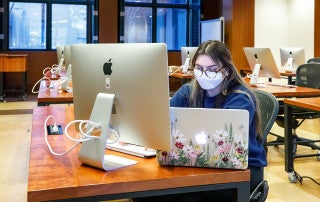 Students study and take their finals in the Addlestone Library