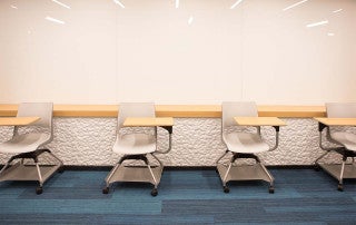 empty chairs in RITA classroom