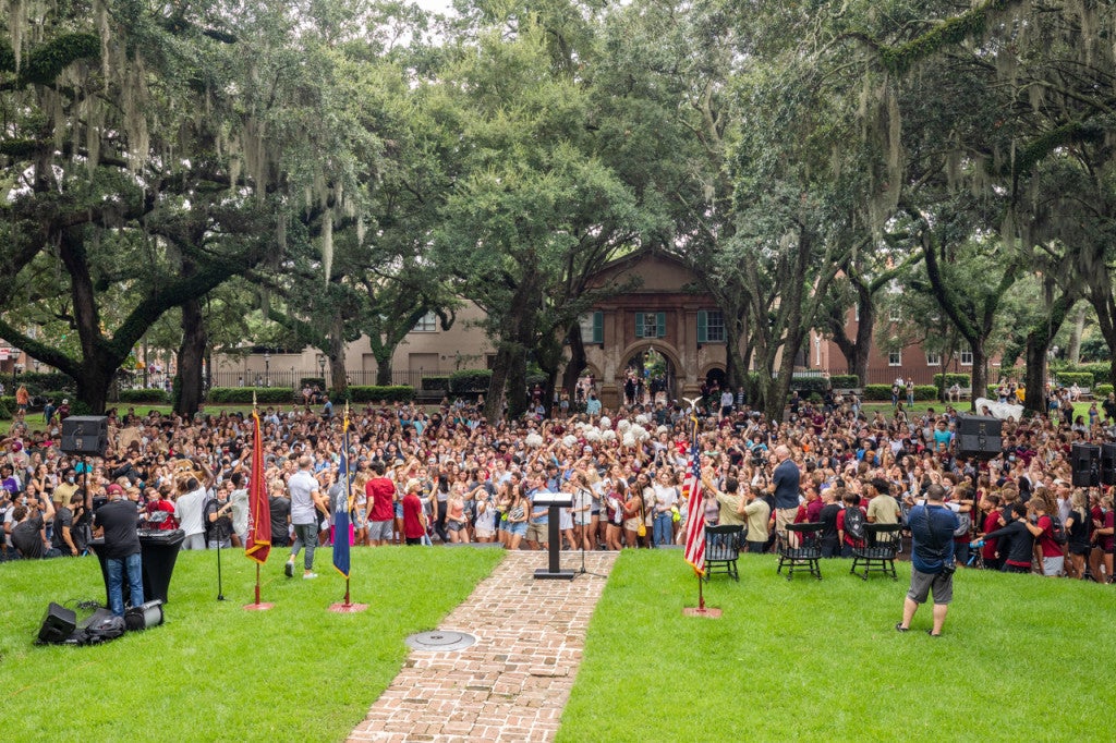 College of Charleston students celebrate the Class of 2025 at Convocation.
