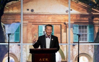 cofc president andrew hsu at the 2019 alumni awards gala