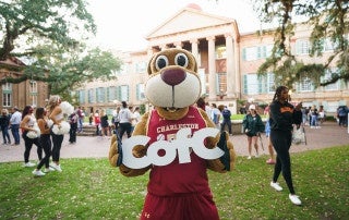 The College of Charleston kicks off basketball season at the annual Block Party in the Cistern Yard.
