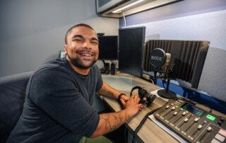Tony Jackson in a podcast studio