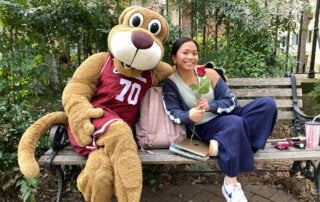Clyde hands out some love on Valentine's Day at CofC.