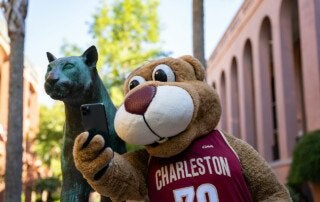 clyde the cougar takes a selfie