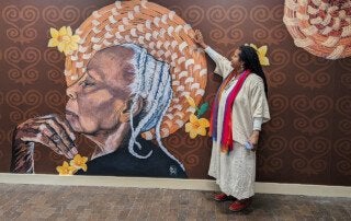 Ms. Vilma Reis spoke on Afro-Feminism and Resistance in Brazil with the Septima Clark Mural