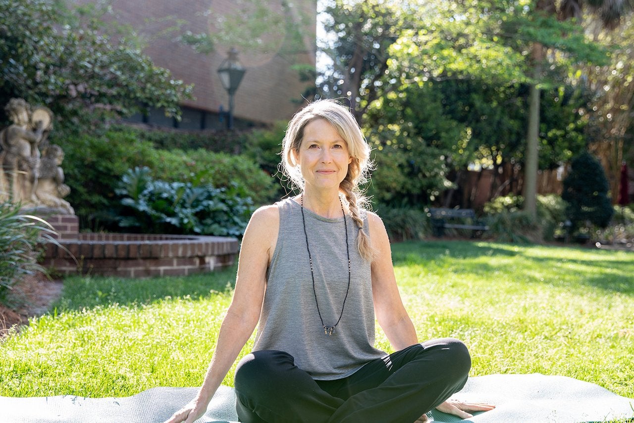 Rhonda Sickert practicing meditation