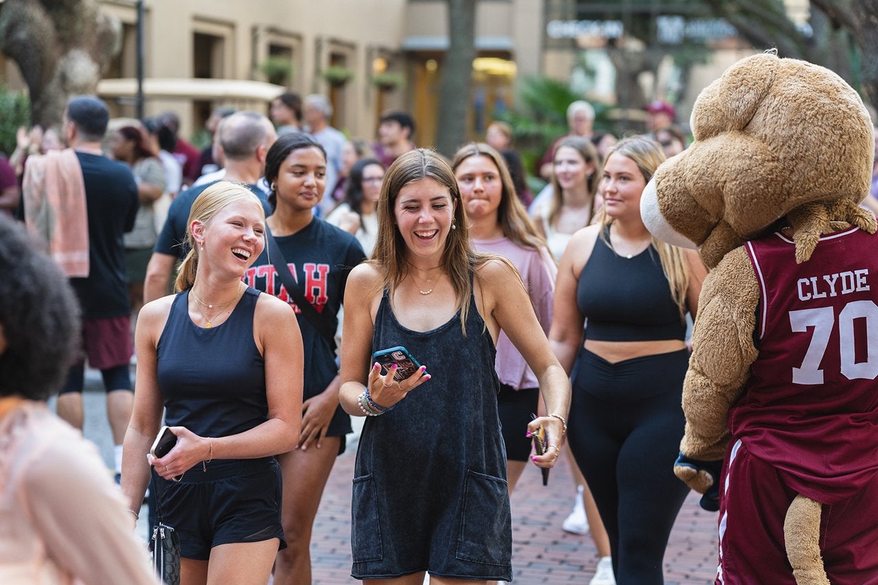 freshman walk get cheered on at convocation