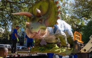 dinosaurs arrive on campus
