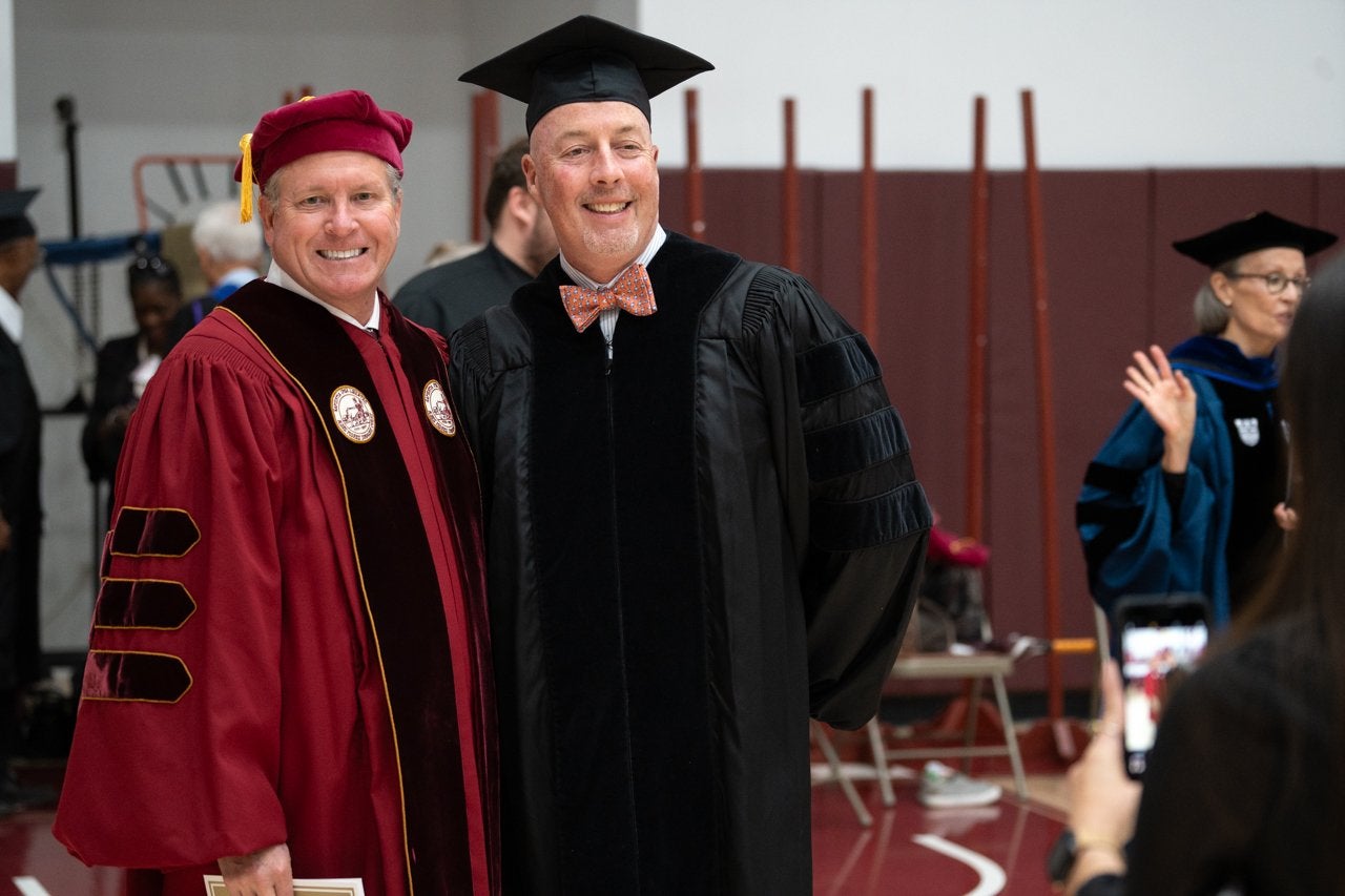 faculty get ready for commencement