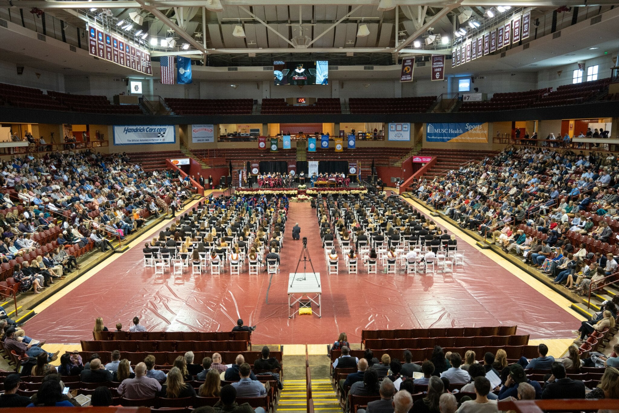 TD Arena during winter commencement
